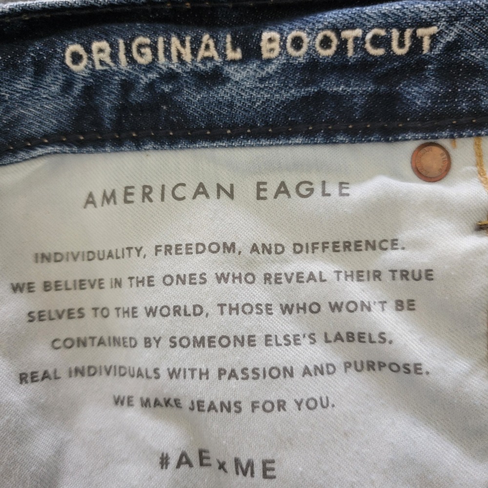 American Eagle Original Bootcut Mens 31x30 Blue Denim Jeans 100% Cotton 54485 - Picture 8 of 11